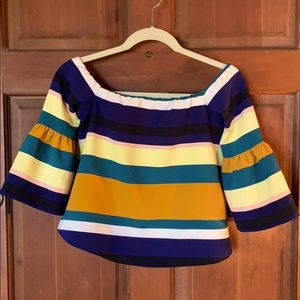 Zara Off The Shoulder Striped Top